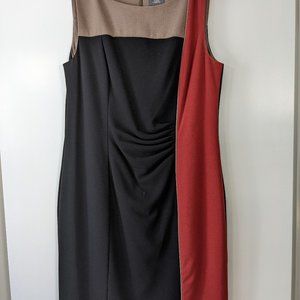 Dress Mid calf . Casual. Size 10. Vince Camuto . Black Orange Gray